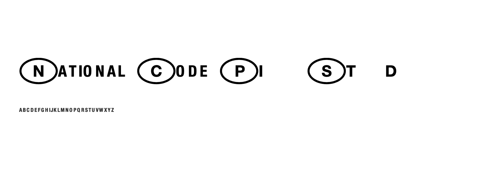 Spécimen de National Code Pi Std