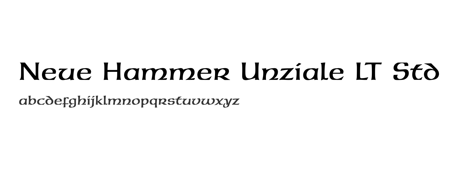 Spécimen de Neue Hammer Unziale LT Std