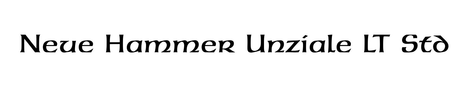 Nom de la famille Neue Hammer Unziale LT Std composé dans la police