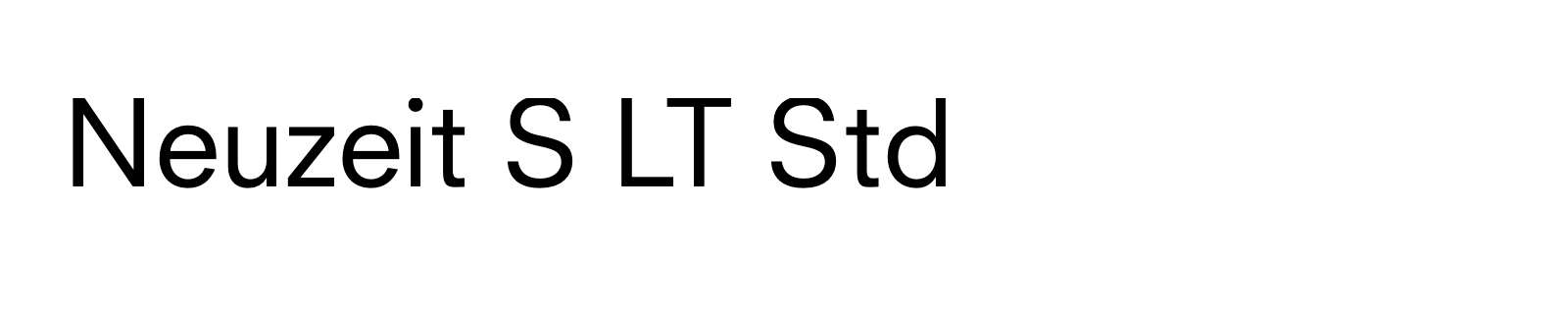 Nom de la famille Neuzeit S LT Std composé dans la police
