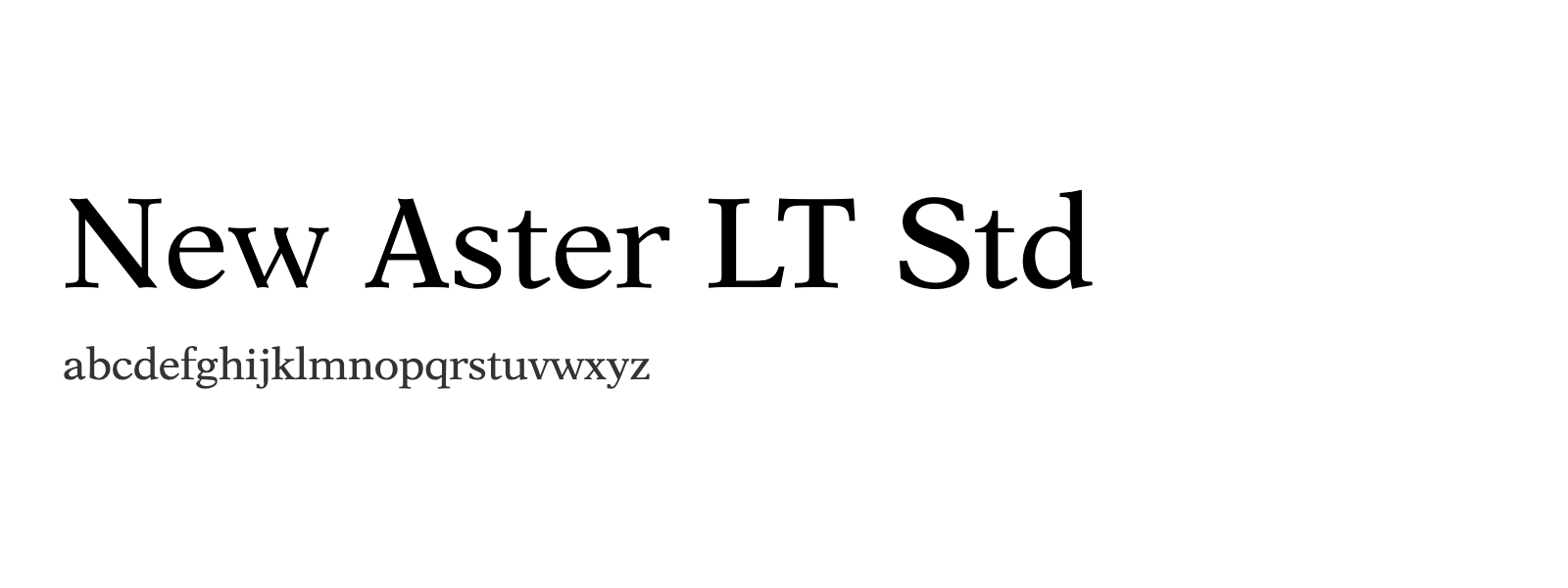 Spécimen de New Aster LT Std