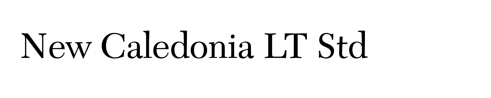 Nom de la famille New Caledonia LT Std composé dans la police