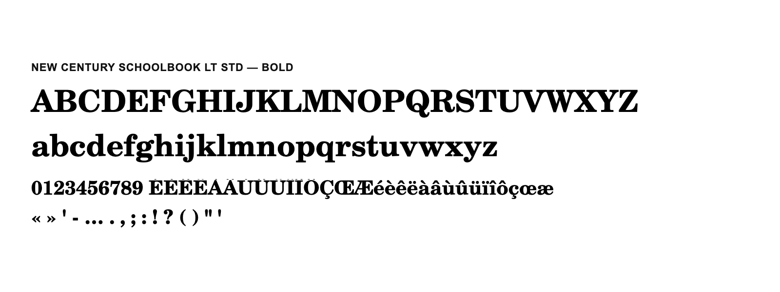 Spécimen de New Century Schoolbook LT Std Bold