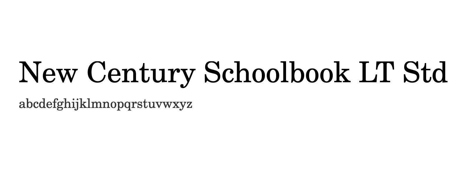 Spécimen de New Century Schoolbook LT Std
