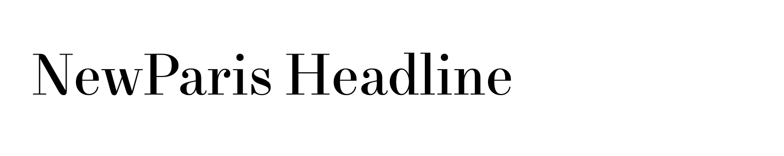 Nom de la famille NewParis Headline composé dans la police