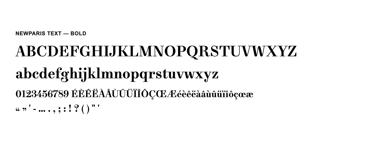 Spécimen de NewParis Text Bold