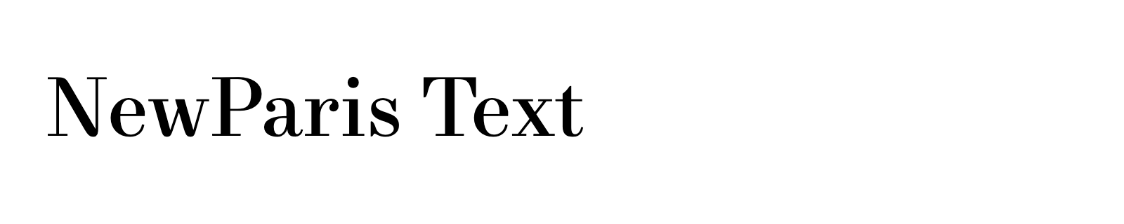 Nom de la famille NewParis Text composé dans la police