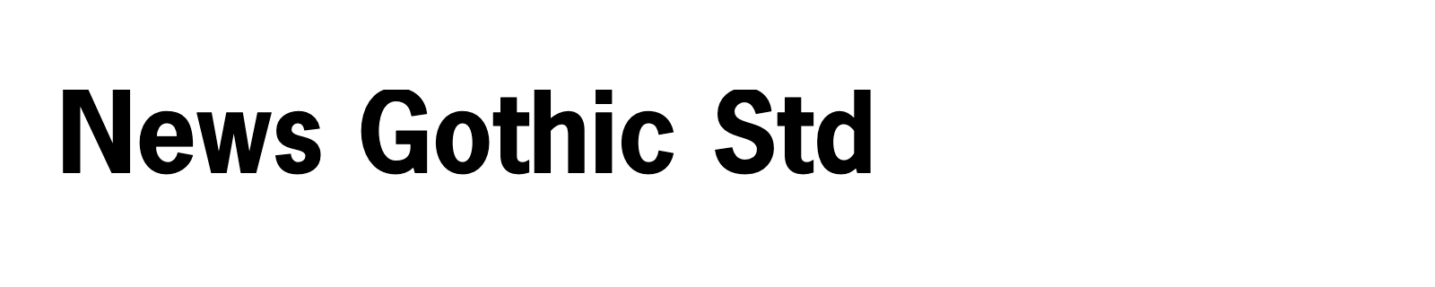 Nom de la famille News Gothic Std composé dans la police
