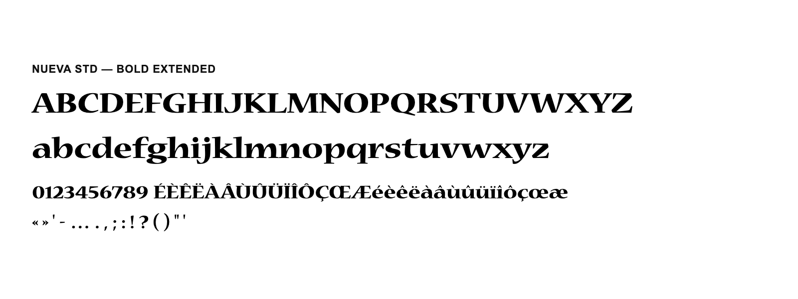 Spécimen de Nueva Std Bold Extended