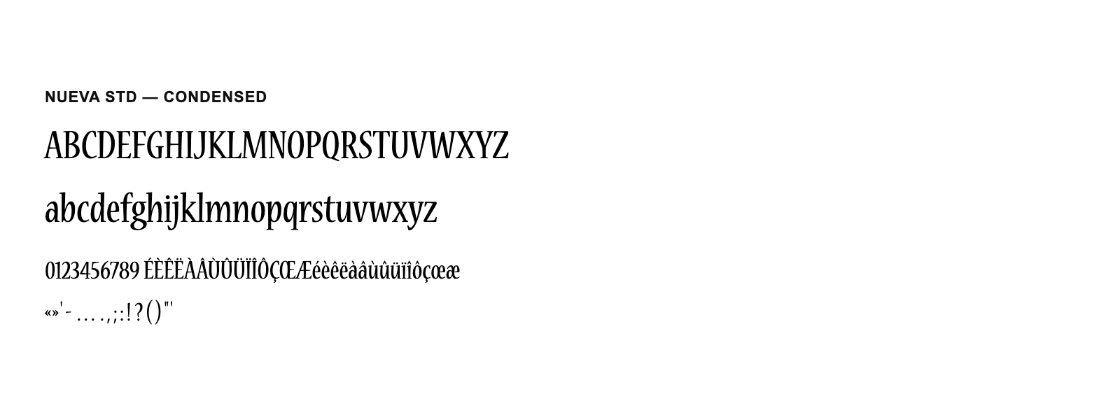 Spécimen de Nueva Std Condensed