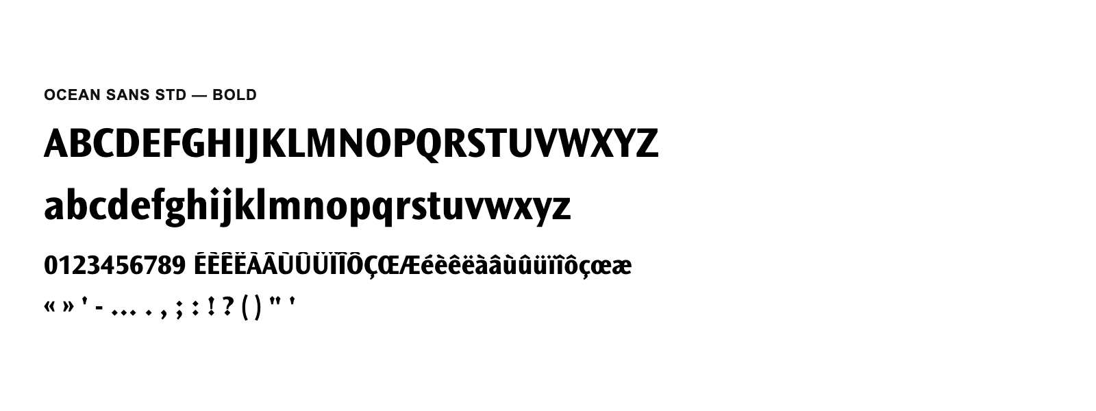 Spécimen de Ocean Sans Std Bold