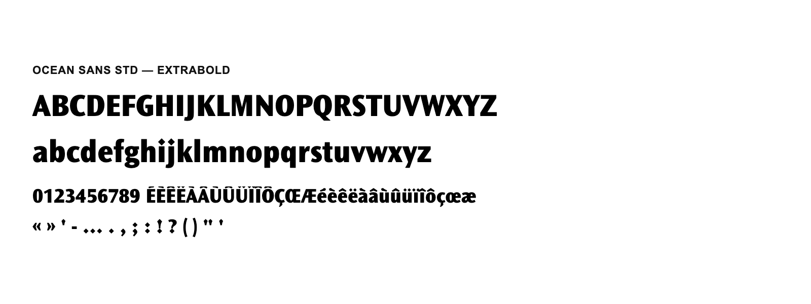 Spécimen de Ocean Sans Std ExtraBold