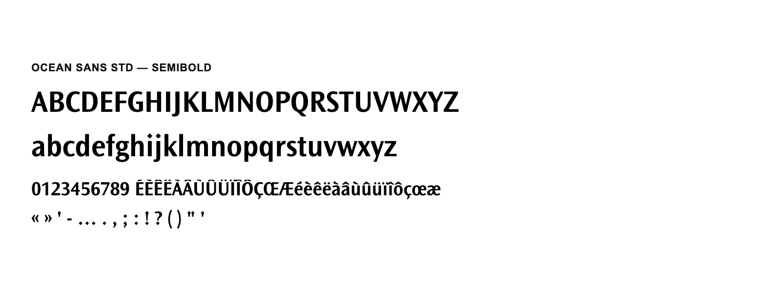 Spécimen de Ocean Sans Std Semibold