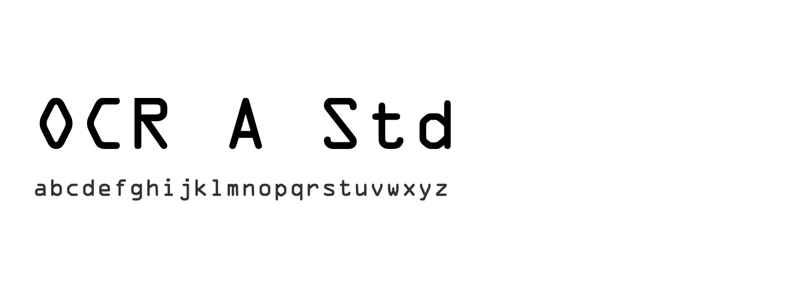 Spécimen de OCR A Std