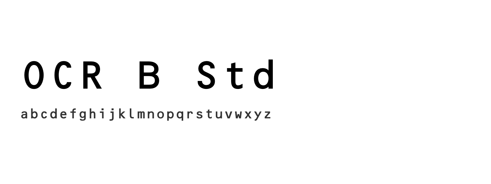 Spécimen de OCR B Std
