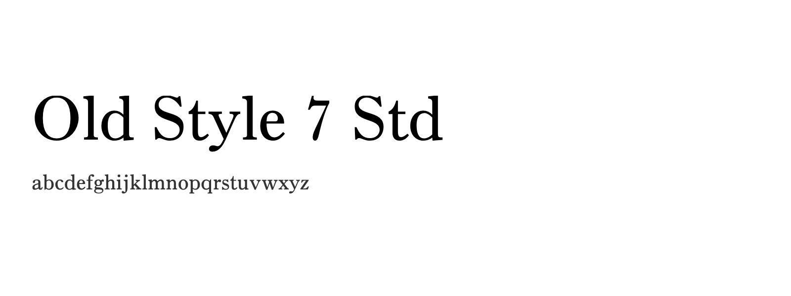 Spécimen de Old Style 7 Std