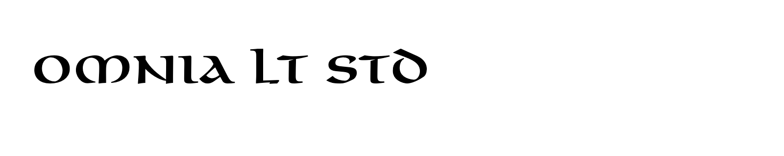 Nom de la famille Omnia LT Std composé dans la police
