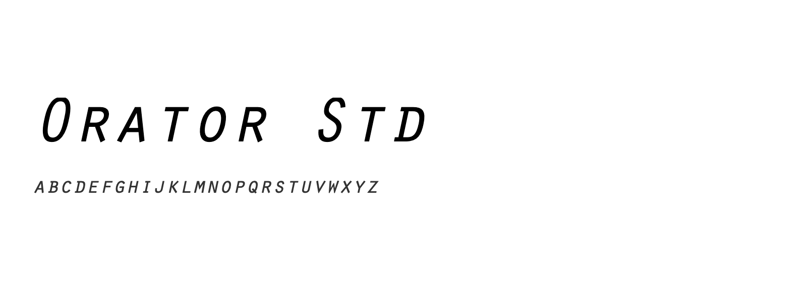 Spécimen de Orator Std