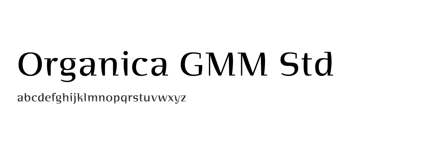 Spécimen de Organica GMM Std