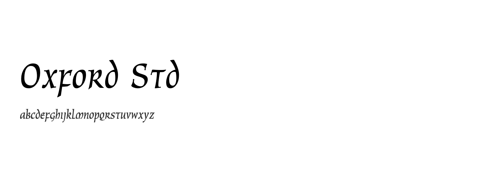 Spécimen de Oxford Std