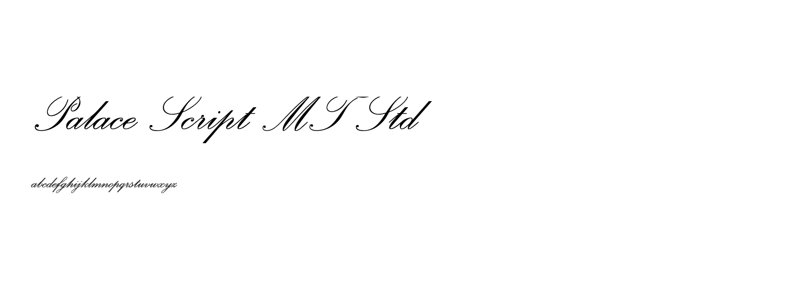 Spécimen de Palace Script MT Std