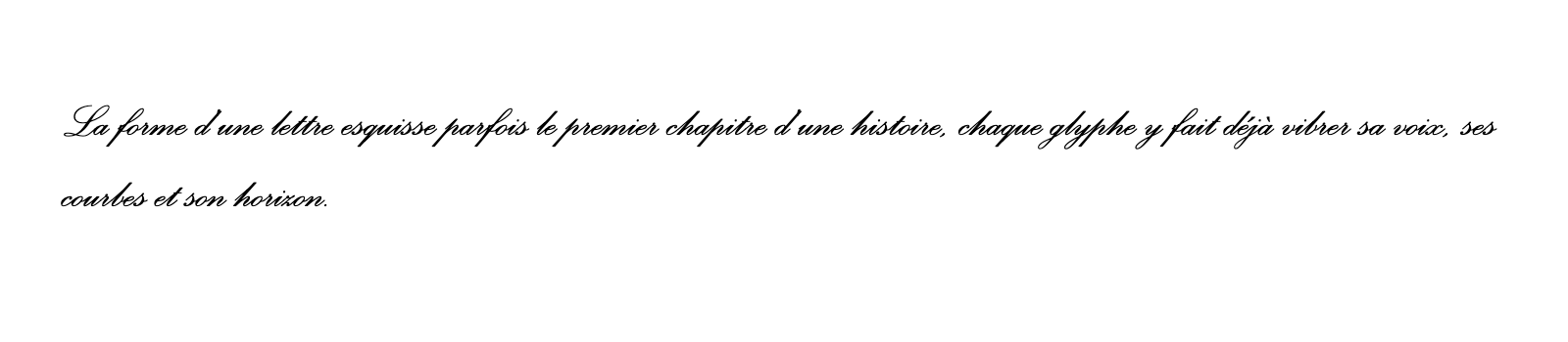 Phrase commune composée en Palace Script MT Std