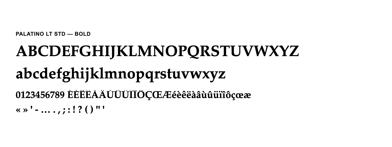 Spécimen de Palatino LT Std Bold