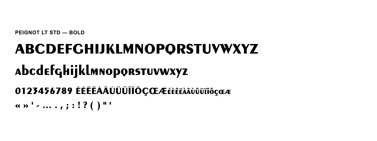 Spécimen de Peignot LT Std Bold