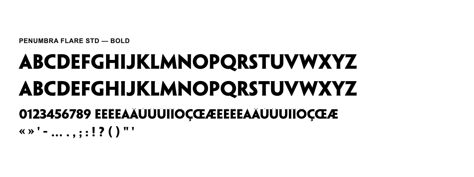 Spécimen de Penumbra Flare Std Bold