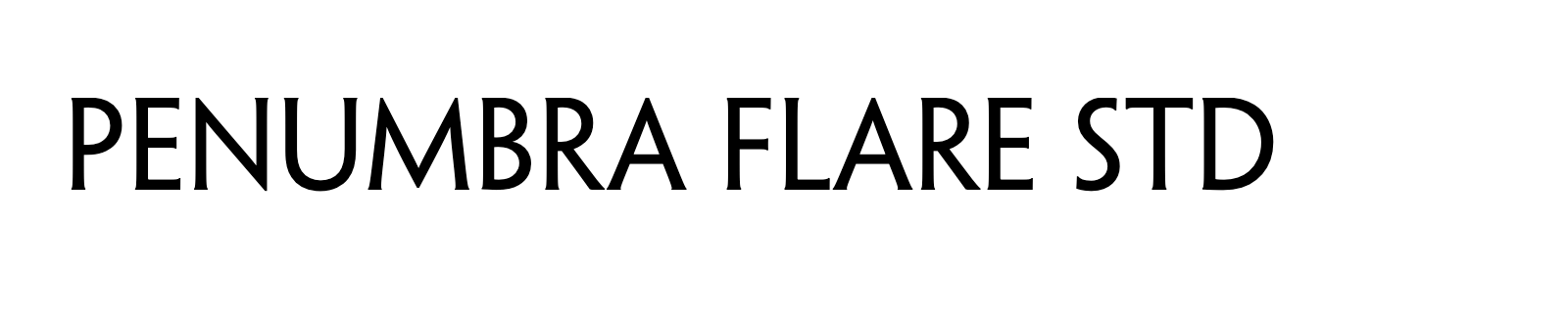 Nom de la famille Penumbra Flare Std composé dans la police
