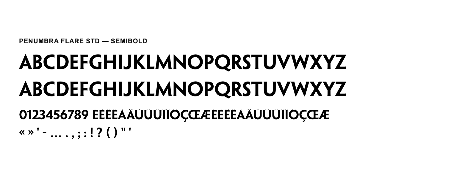Spécimen de Penumbra Flare Std Semibold