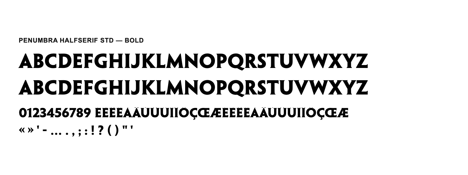 Spécimen de Penumbra HalfSerif Std Bold