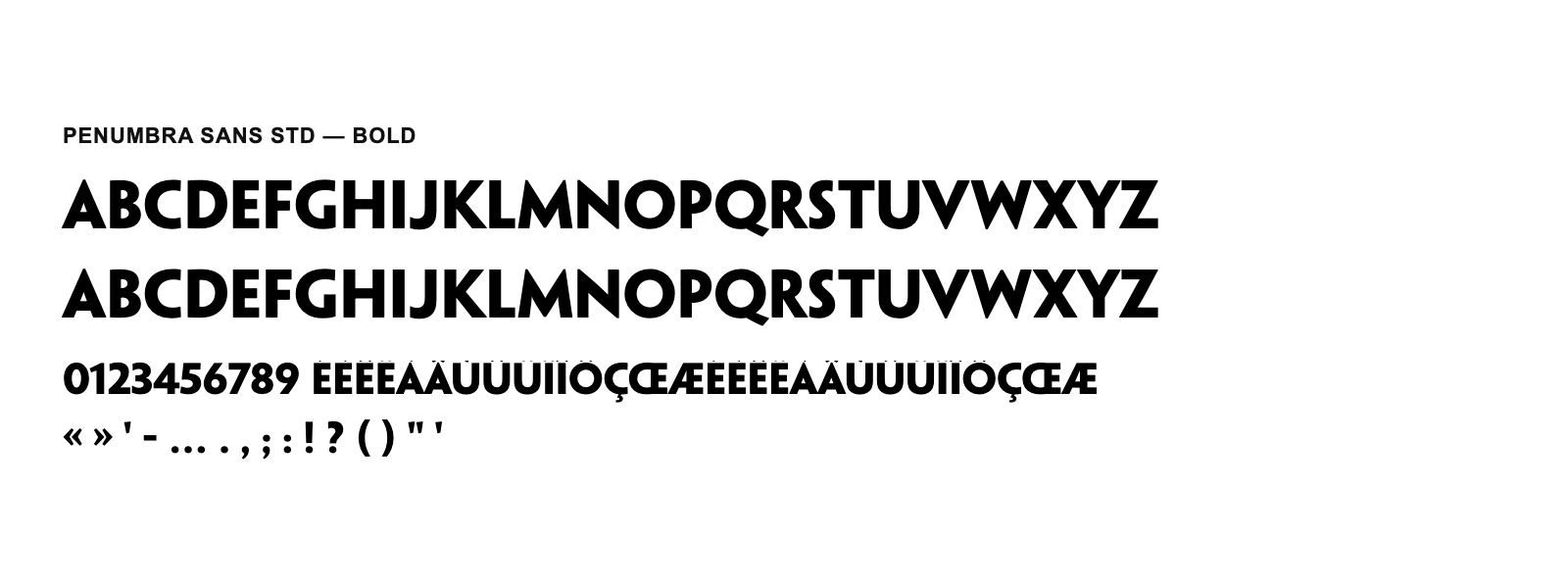 Spécimen de Penumbra Sans Std Bold