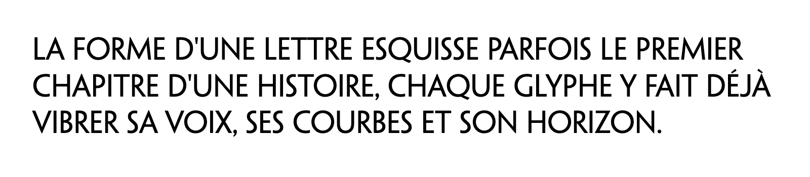 Phrase commune composée en Penumbra Sans Std