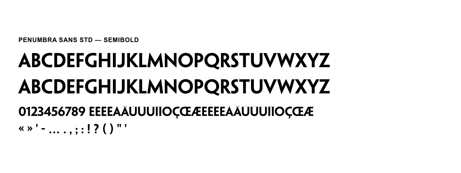 Spécimen de Penumbra Sans Std Semibold