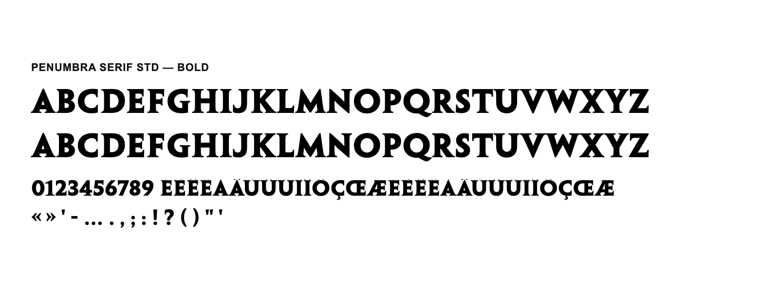 Spécimen de Penumbra Serif Std Bold