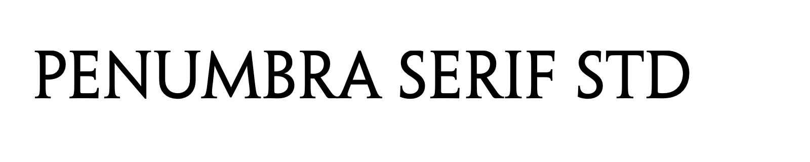 Nom de la famille Penumbra Serif Std composé dans la police