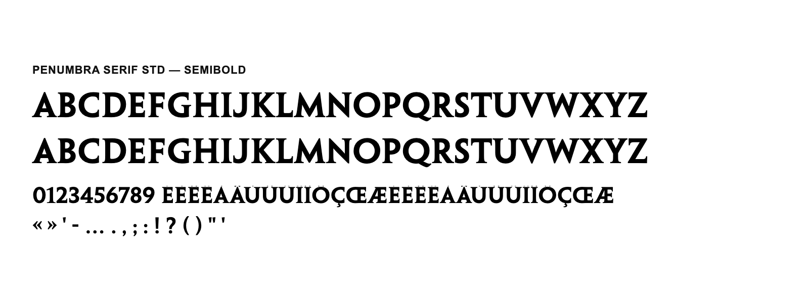 Spécimen de Penumbra Serif Std Semibold