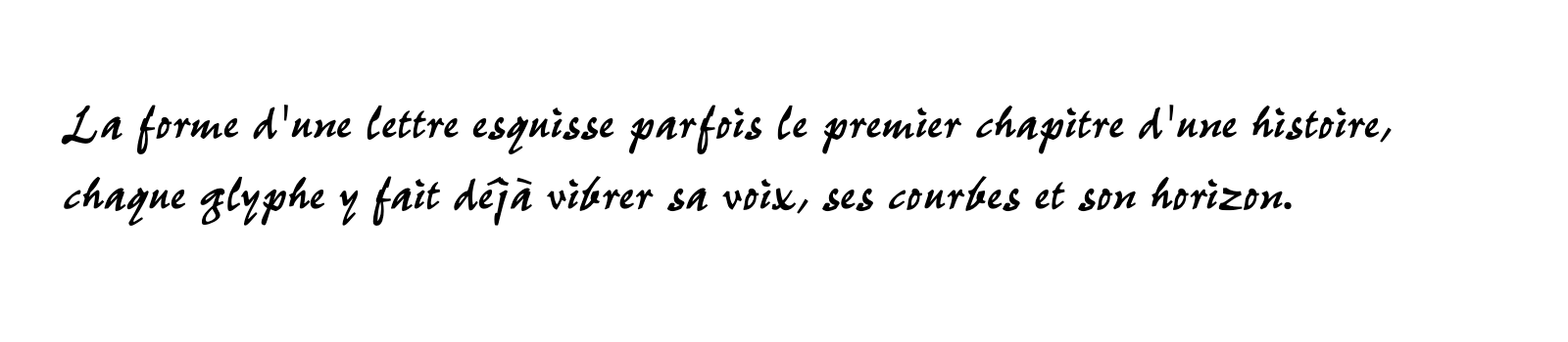 Phrase commune composée en Pepita MT Std