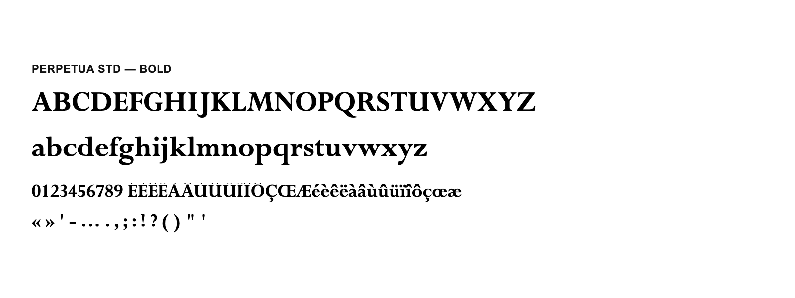 Spécimen de Perpetua Std Bold