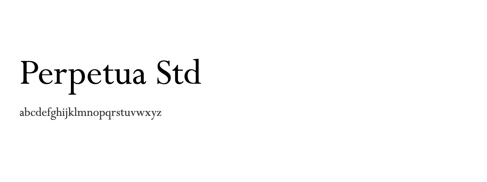 Spécimen de Perpetua Std
