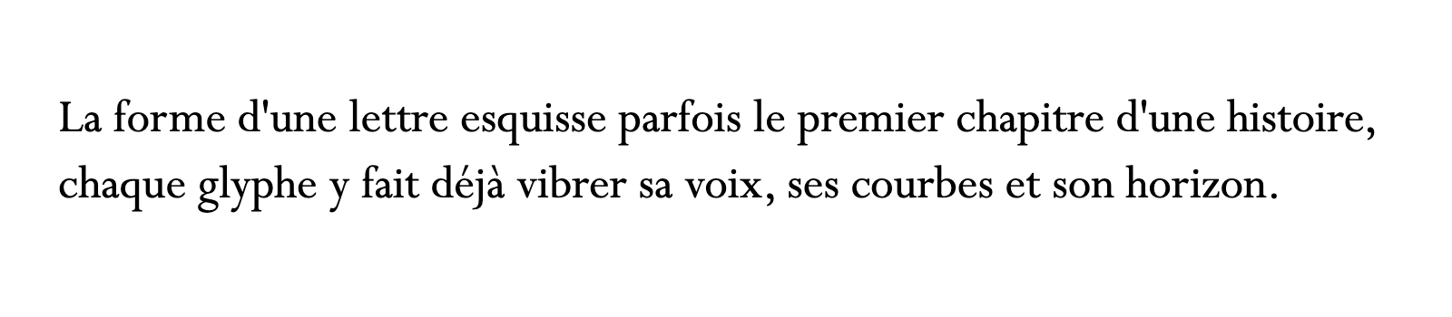 Phrase commune composée en Perpetua Std