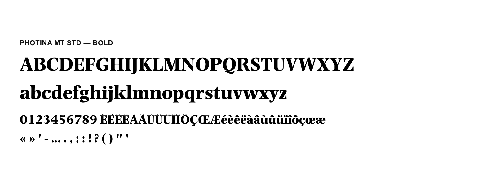 Spécimen de Photina MT Std Bold