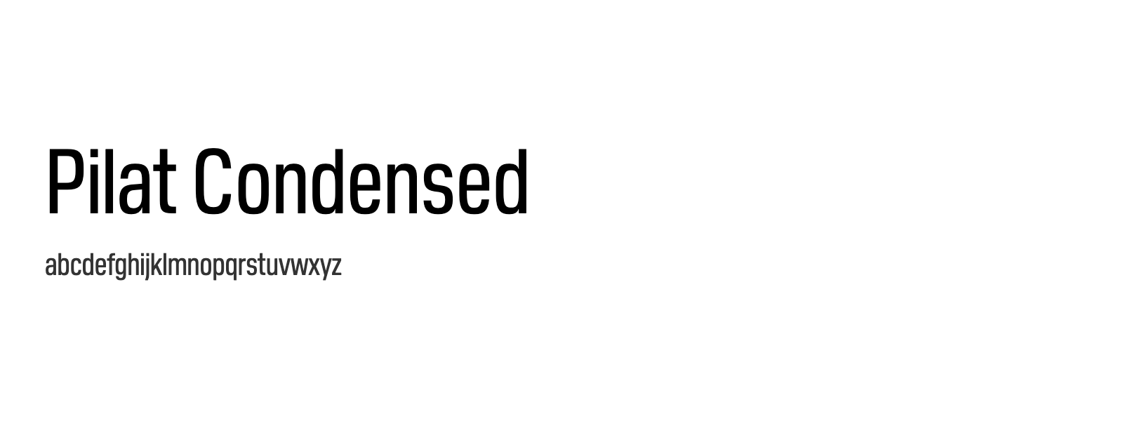 Spécimen de Pilat Condensed