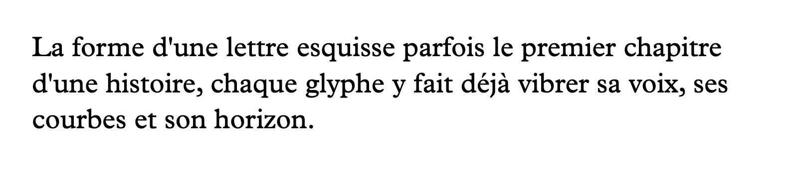 Phrase commune composée en Plantin Std