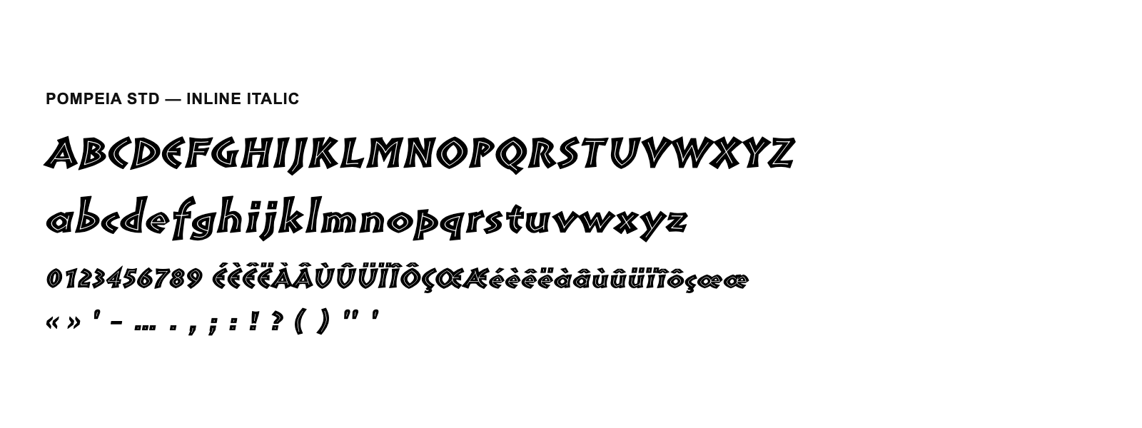 Spécimen de Pompeia Std Inline Italic