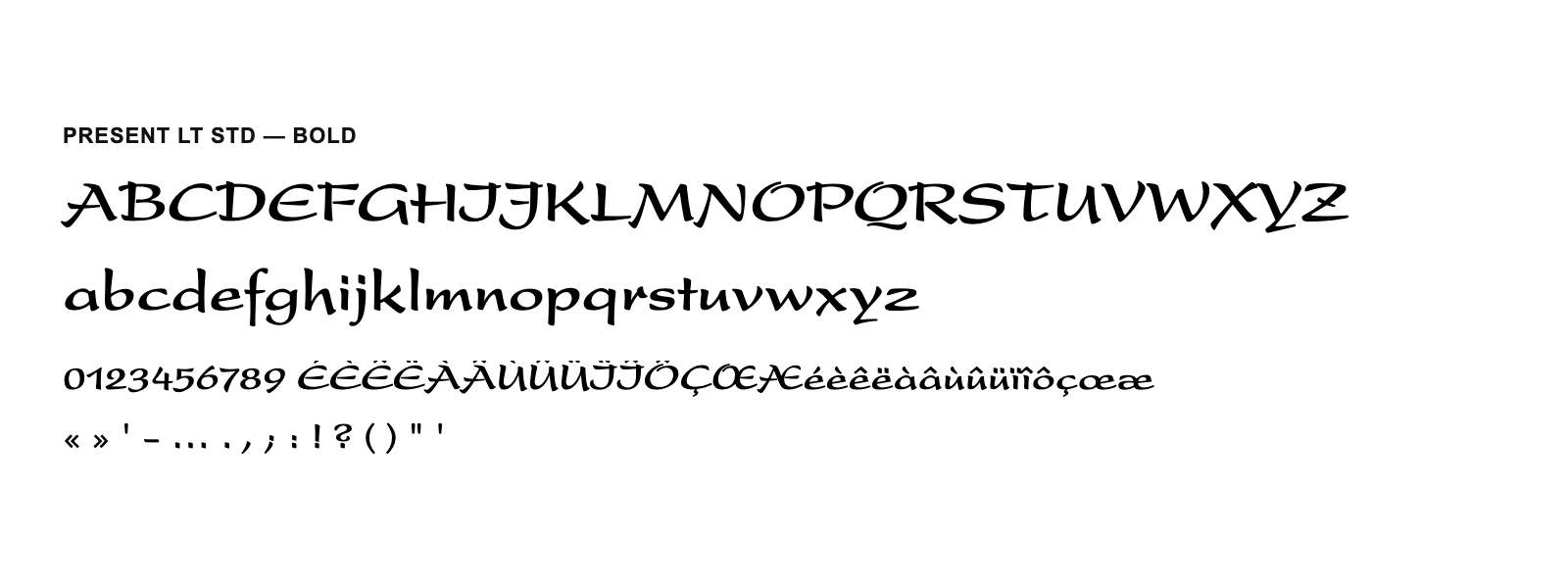 Spécimen de Present LT Std Bold
