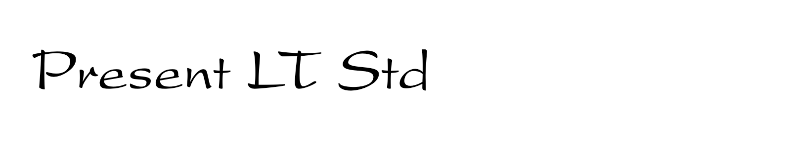 Nom de la famille Present LT Std composé dans la police