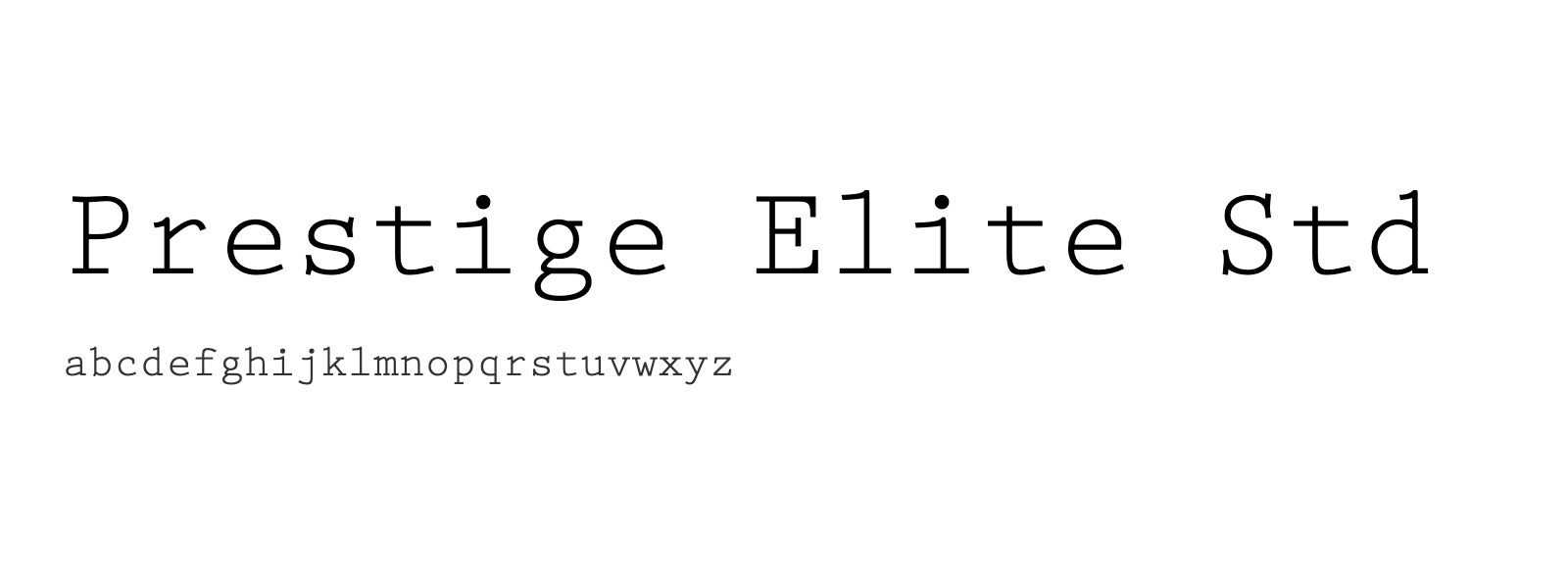 Spécimen de Prestige Elite Std