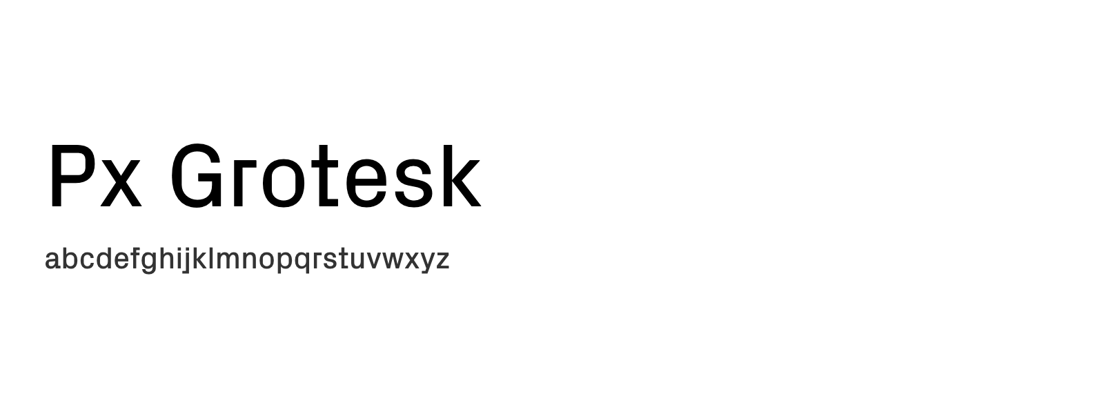 Spécimen de Px Grotesk